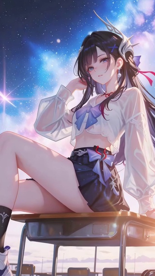 星空下校服少女-海瑟音