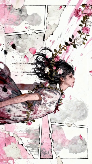 颓废残花败柳女孩的绝望瞬间