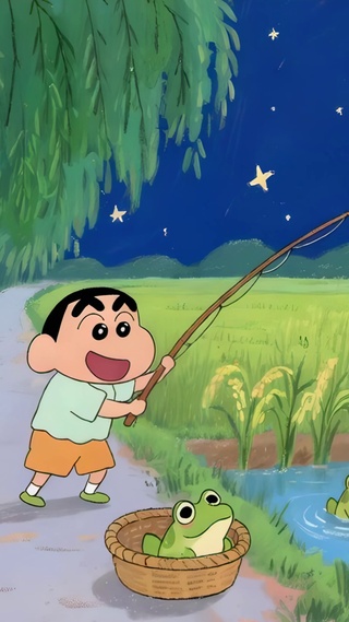 乡村钓鱼蜡笔小新