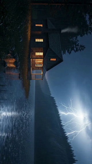 暴雨中的小屋