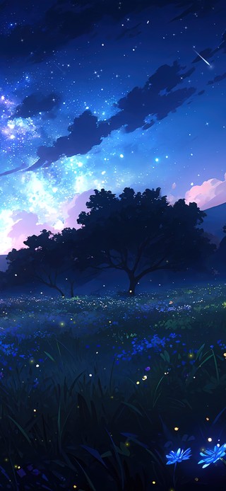 4K唯美治愈梦幻星空田野