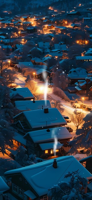 飘雪村落