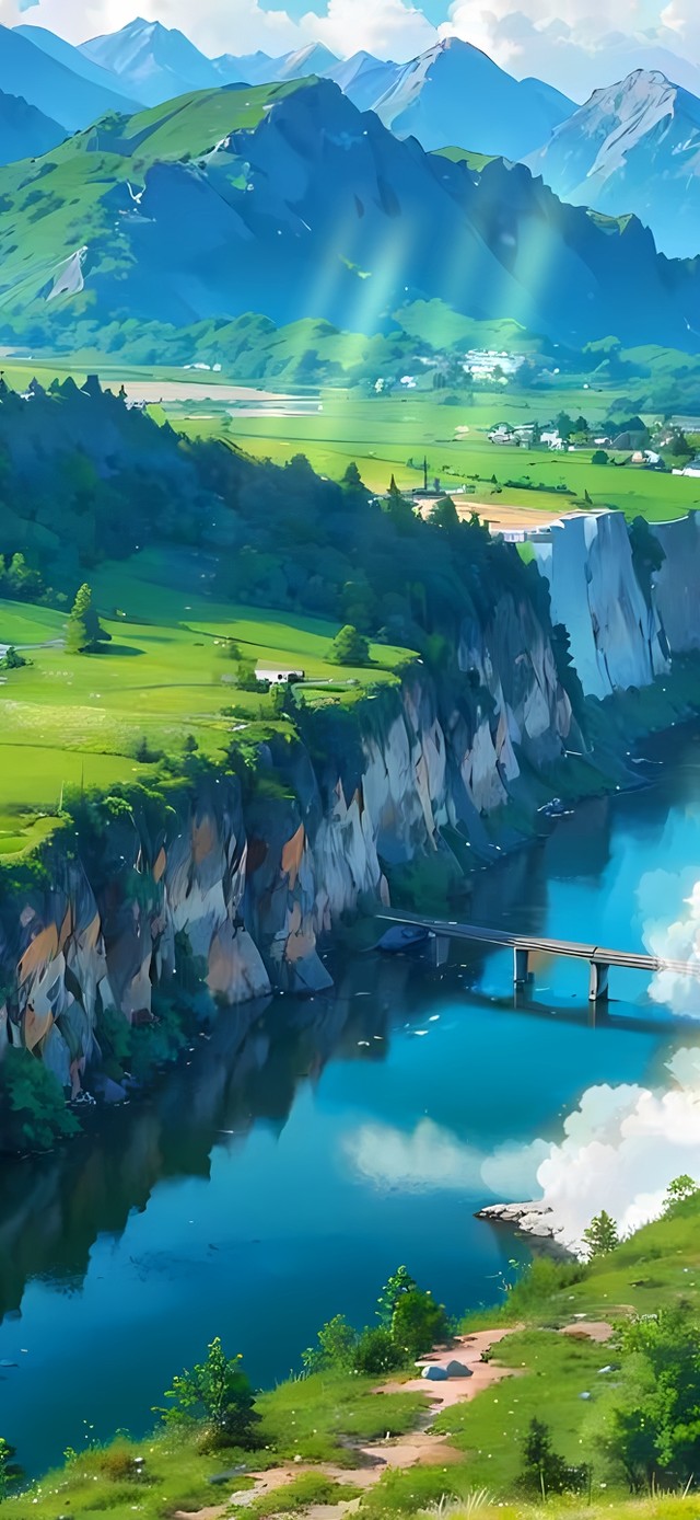 青山草原河流