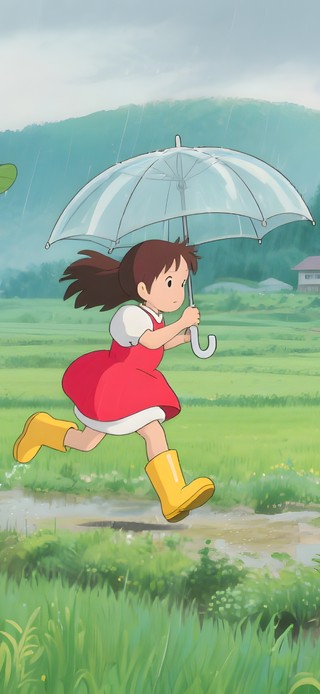 下雨天田间