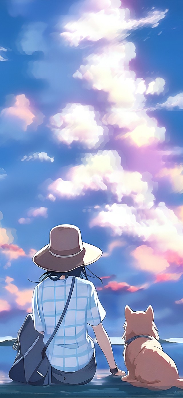 看海的少女和柯基