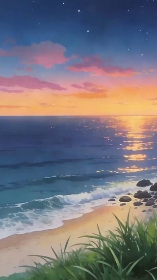 晚霞夜景