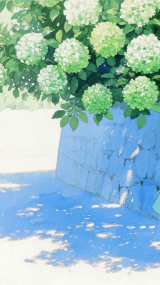 光斑里的蓝裙少女