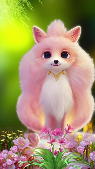 粉色可爱小狐狸