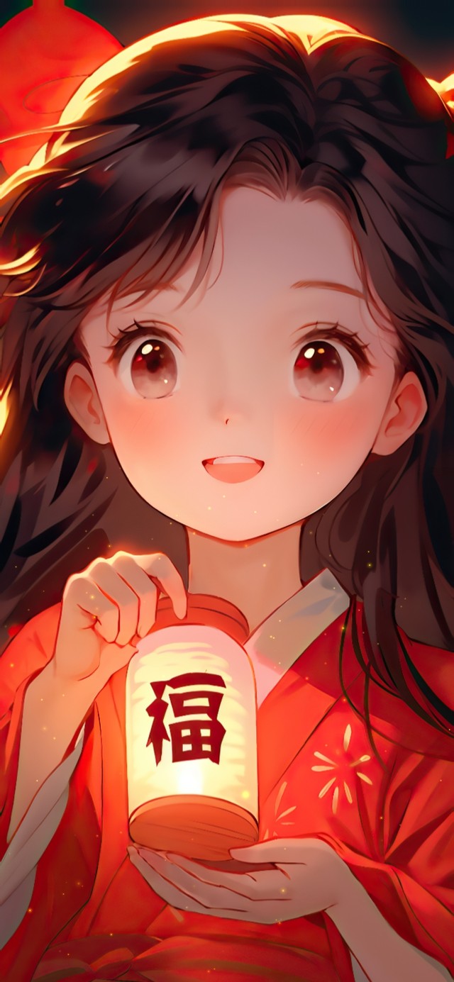 新春红衣小女孩