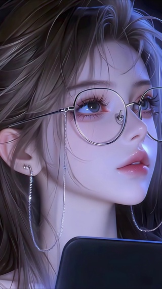 戴眼镜纯欲系美女