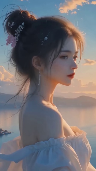 治愈唯美气质性感美女侧颜杀