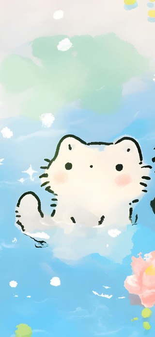 小猫池塘