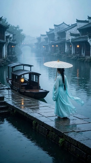 烟雨入江南，青衫染梦来