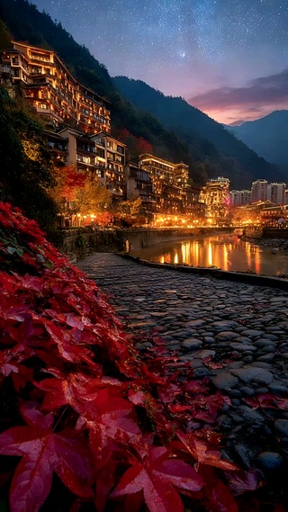 星垂古寨，叶染秋江