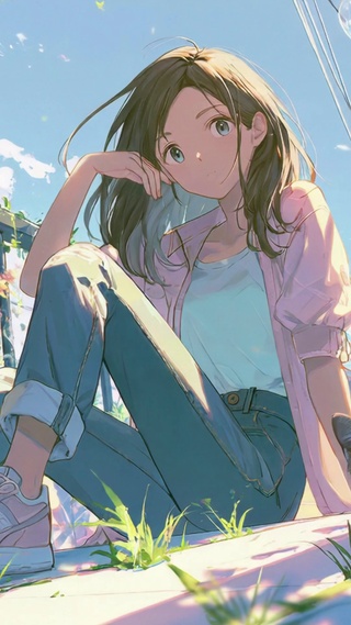 街头少女和猫