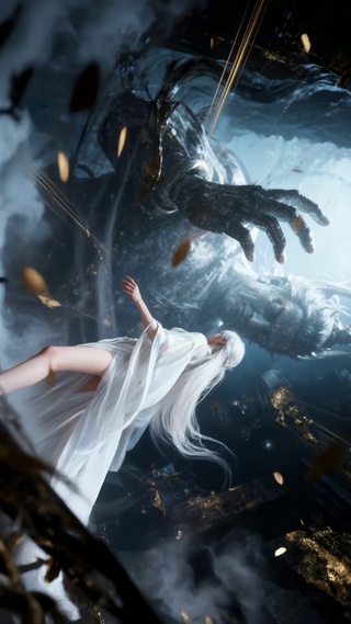 银发仙姬与古神巨像的时空对峙