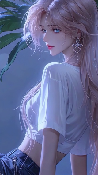 蓝调暗夜粉发少女