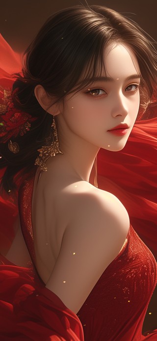 4K 红衣古风美女2