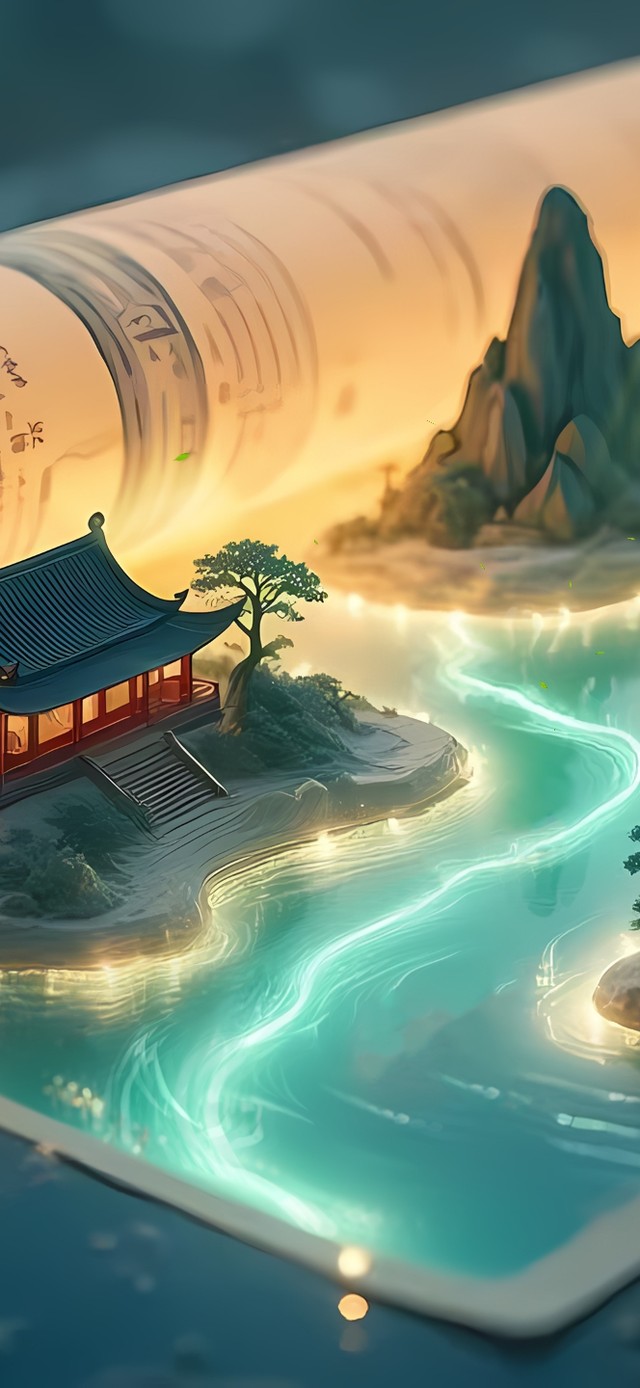 卷轴中国风建筑