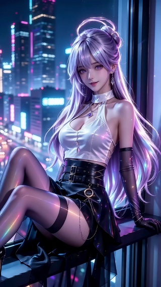 都市紫发少女