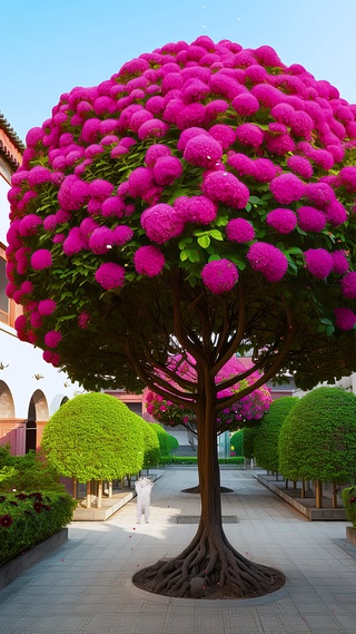 唯美红色流苏树