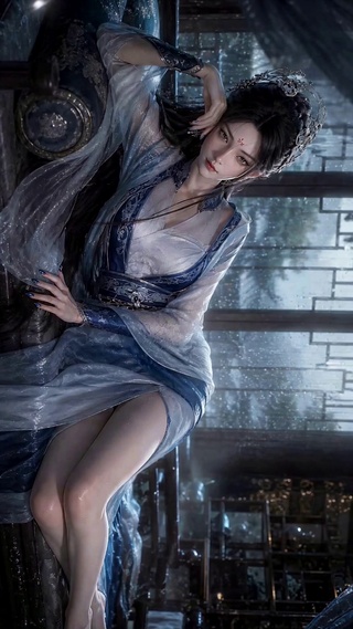 雨天闺房古风清冷美人