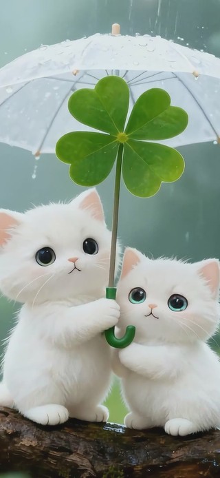 躲雨的猫咪