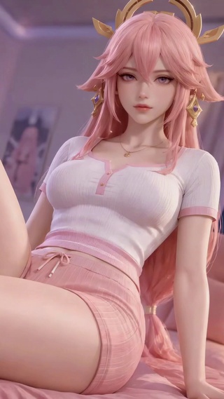 卧室甜美女孩八重神子