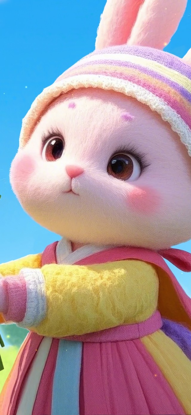 送你花花粉红小兔