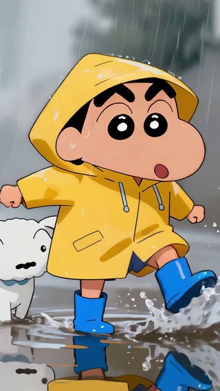 欢乐雨天可爱小新