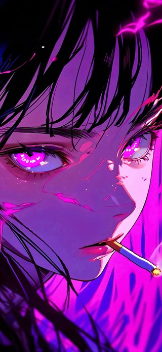 二次元抽烟美女