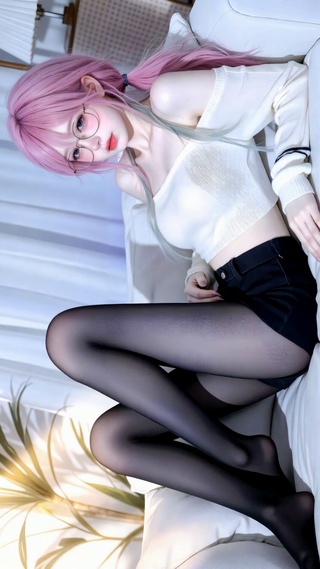 粉发黑丝纯欲少女