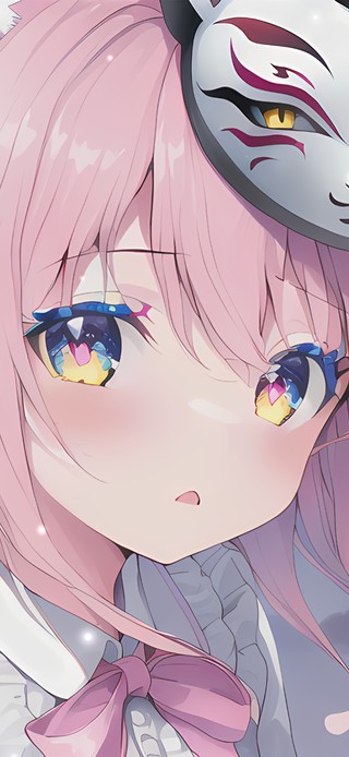 面具可爱粉发少女