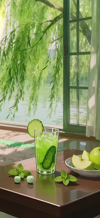 窗畔的绿意小憩
