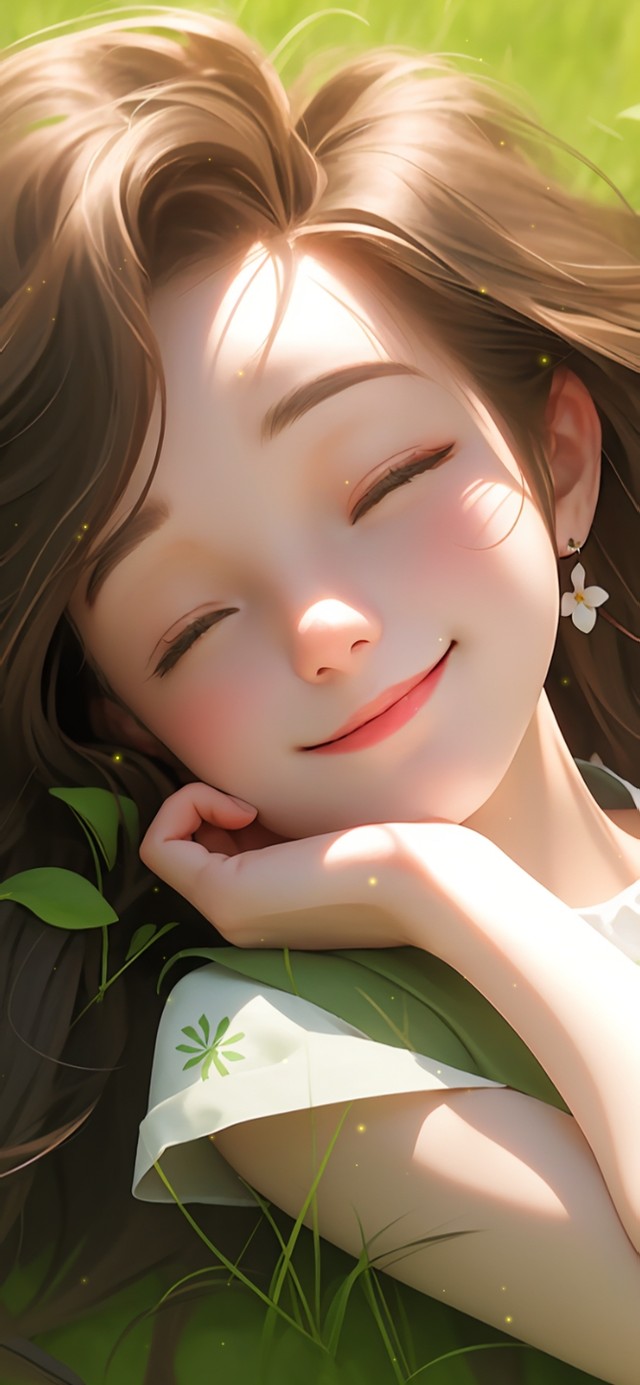 小清新草地阳光女孩