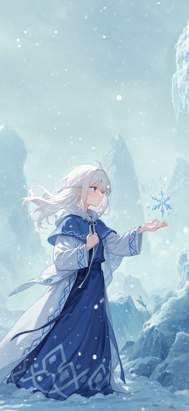 唯美雪景少女