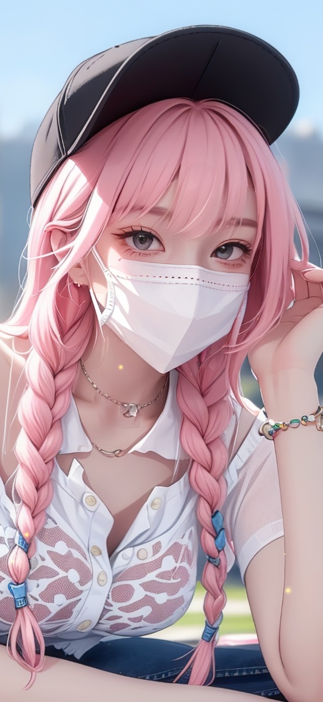 夏日口罩女孩
