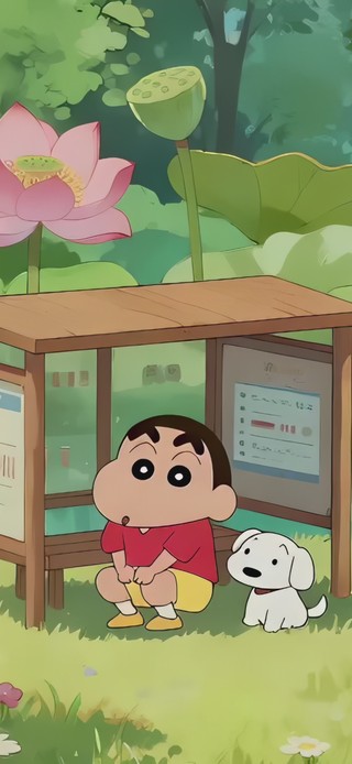 清新荷塘车站可爱小新