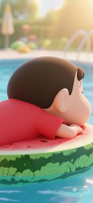 夏日泳池小新
