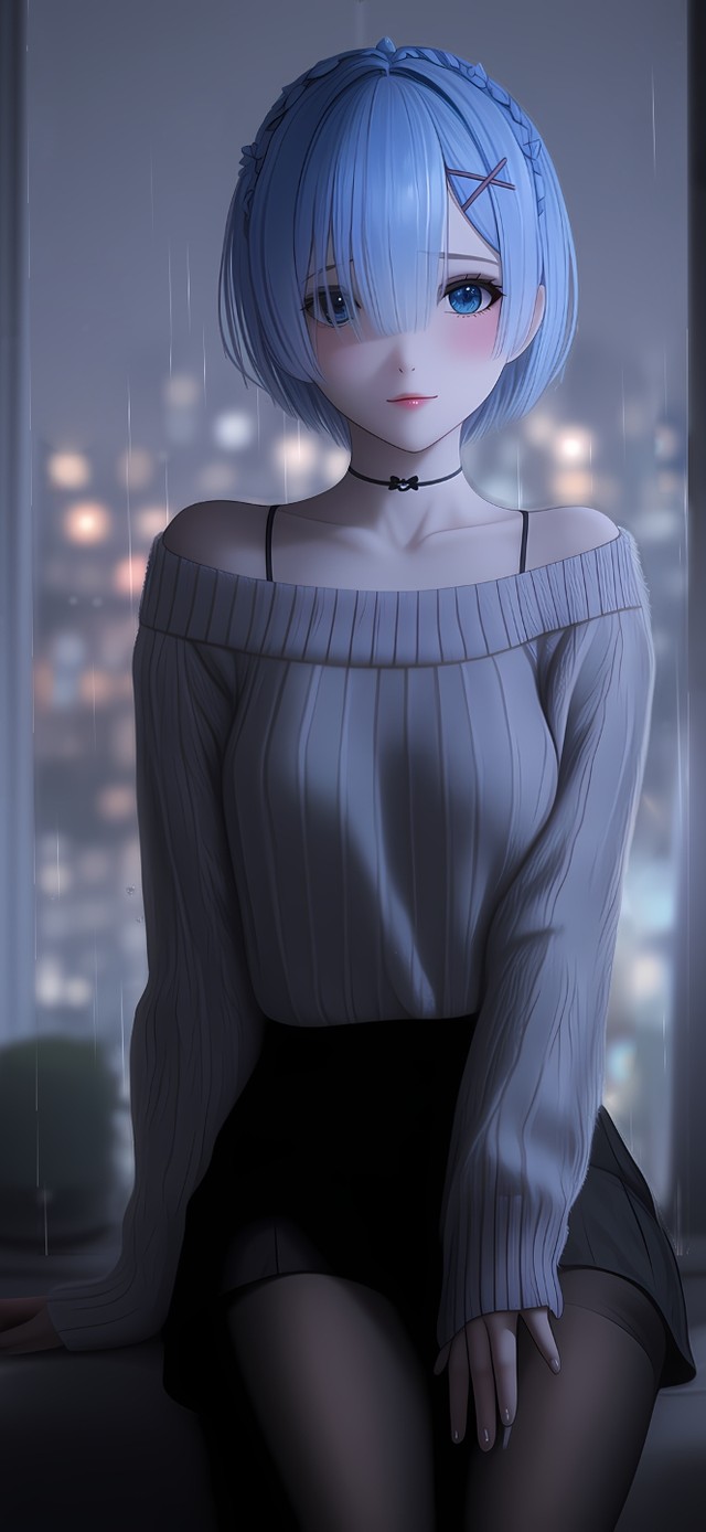 雨夜黑丝少女