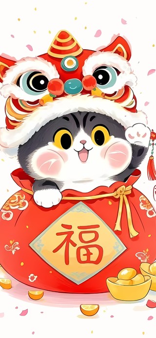 可爱新年猫咪