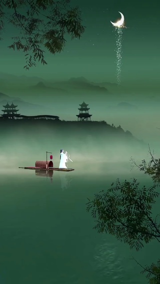 西湖赏月