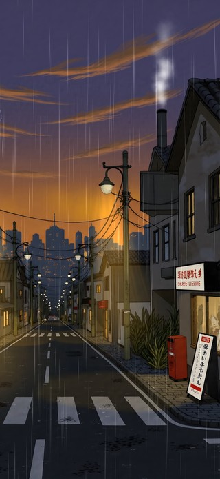 雨夜唯美街景