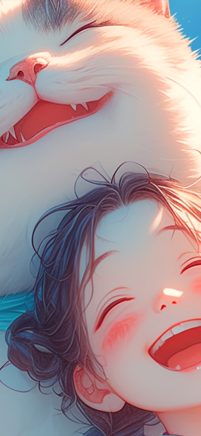 夏日蓝天下的微笑