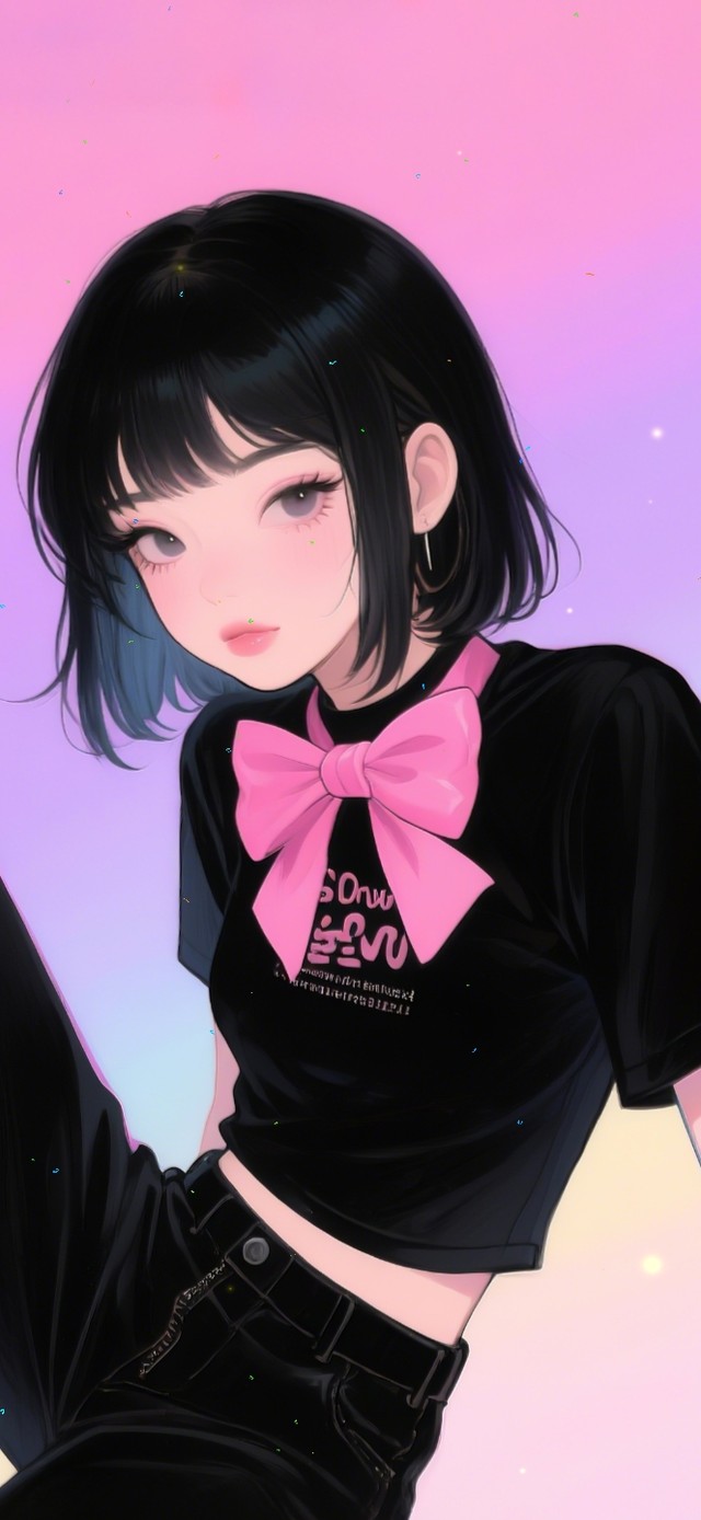 炫彩蝴蝶结少女