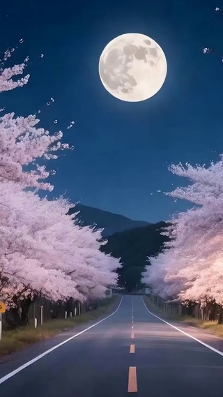 夜景树木