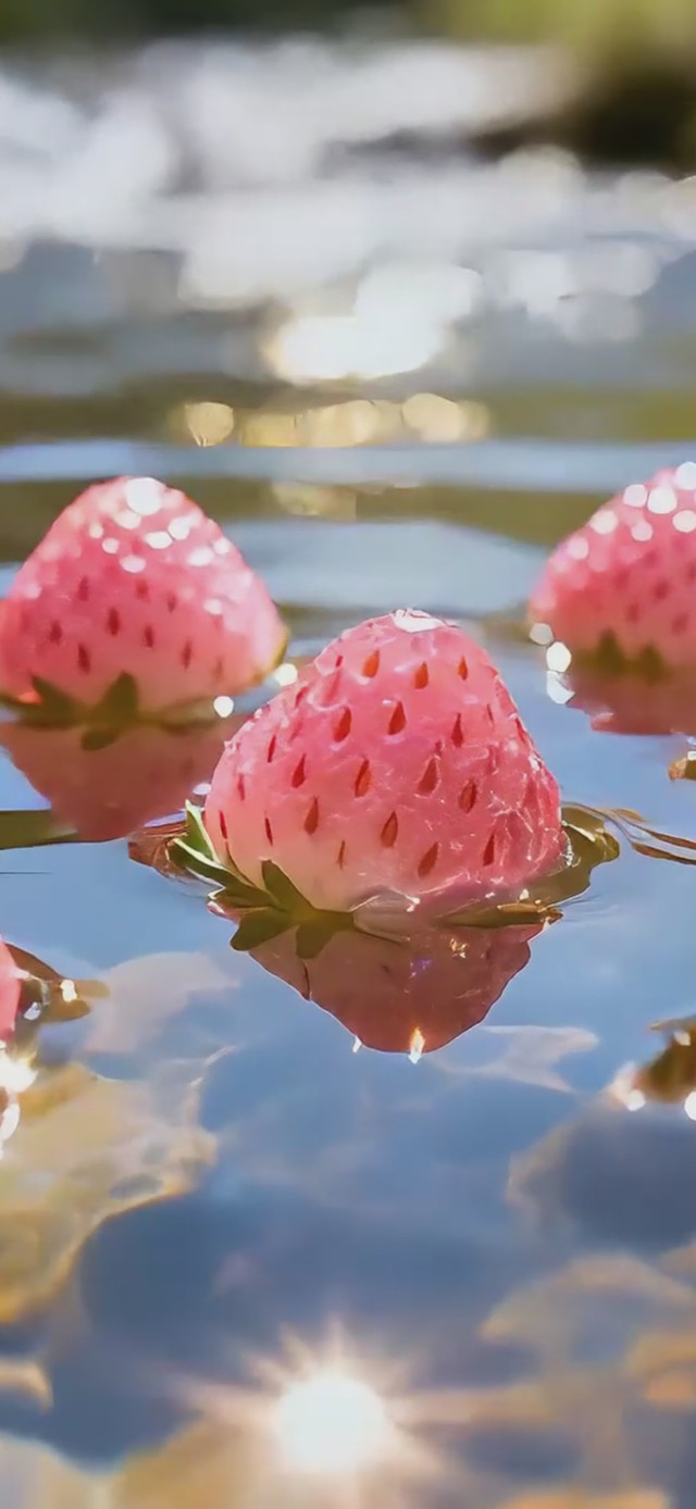 清新溪流草莓