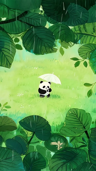 雨天熊猫