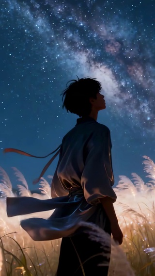 小清新少年与银河的哲思邂逅