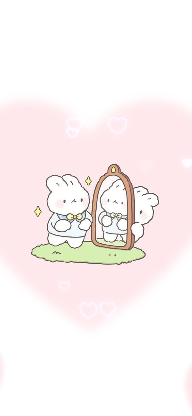 爱心小兔子 简约可爱壁纸